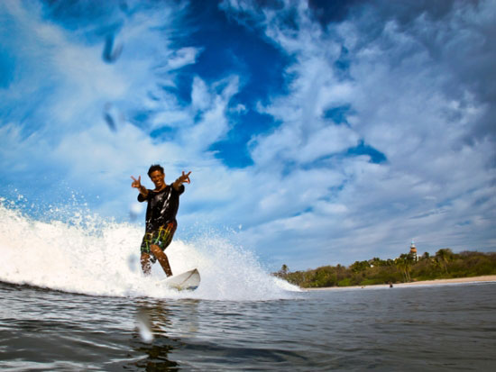 Surfing at Nosara, Guanacaste